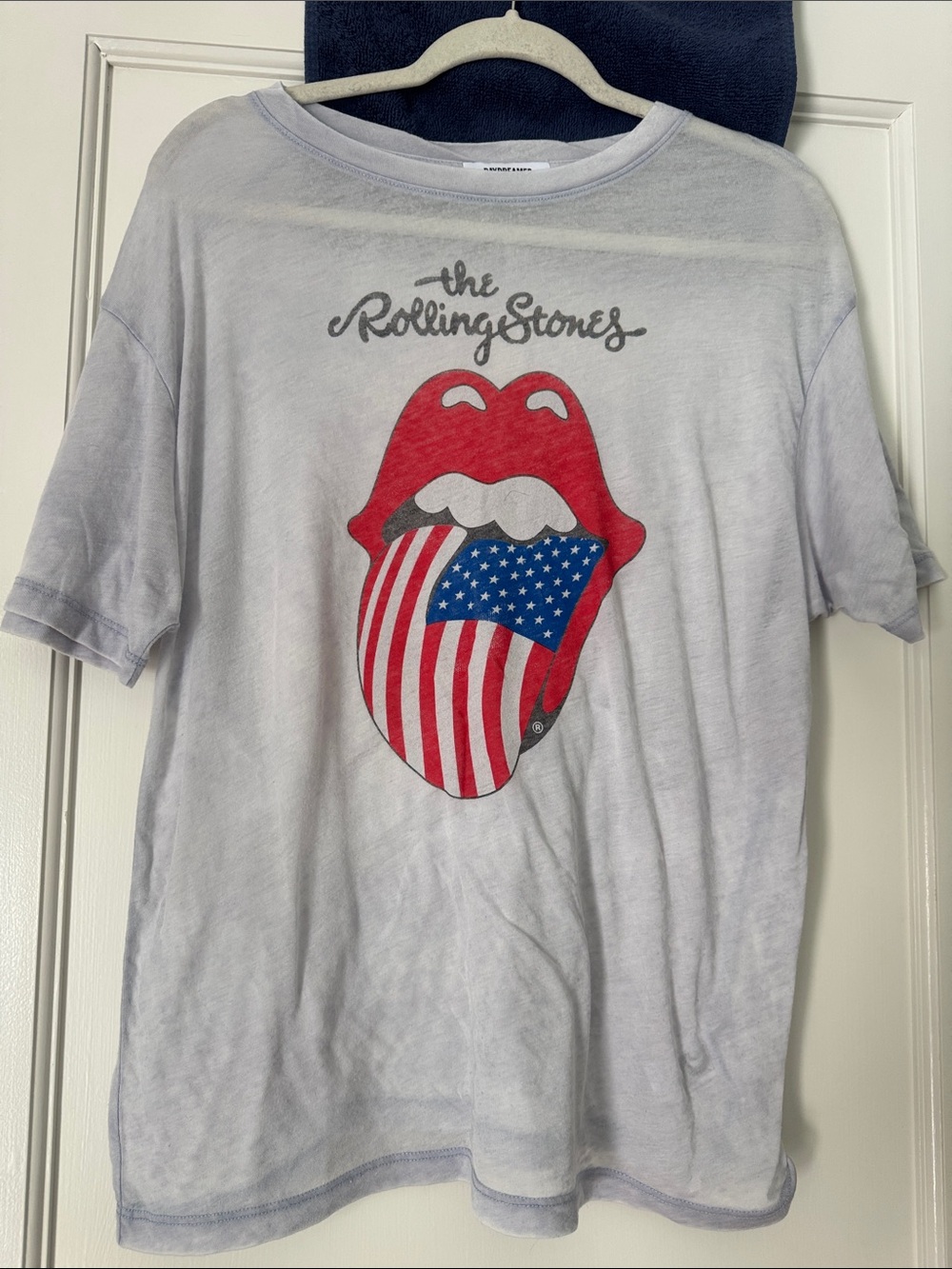 Daydreamer White Short Sleeve Tee with Red and Blue Graphic